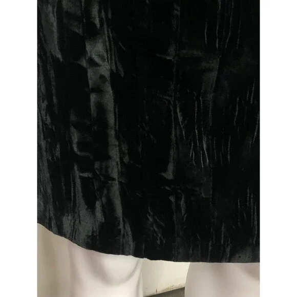 1980s BETSEY JOHNSON PUNK Label Black Velvet Pencil Skirt W/Back Slit. XS-S